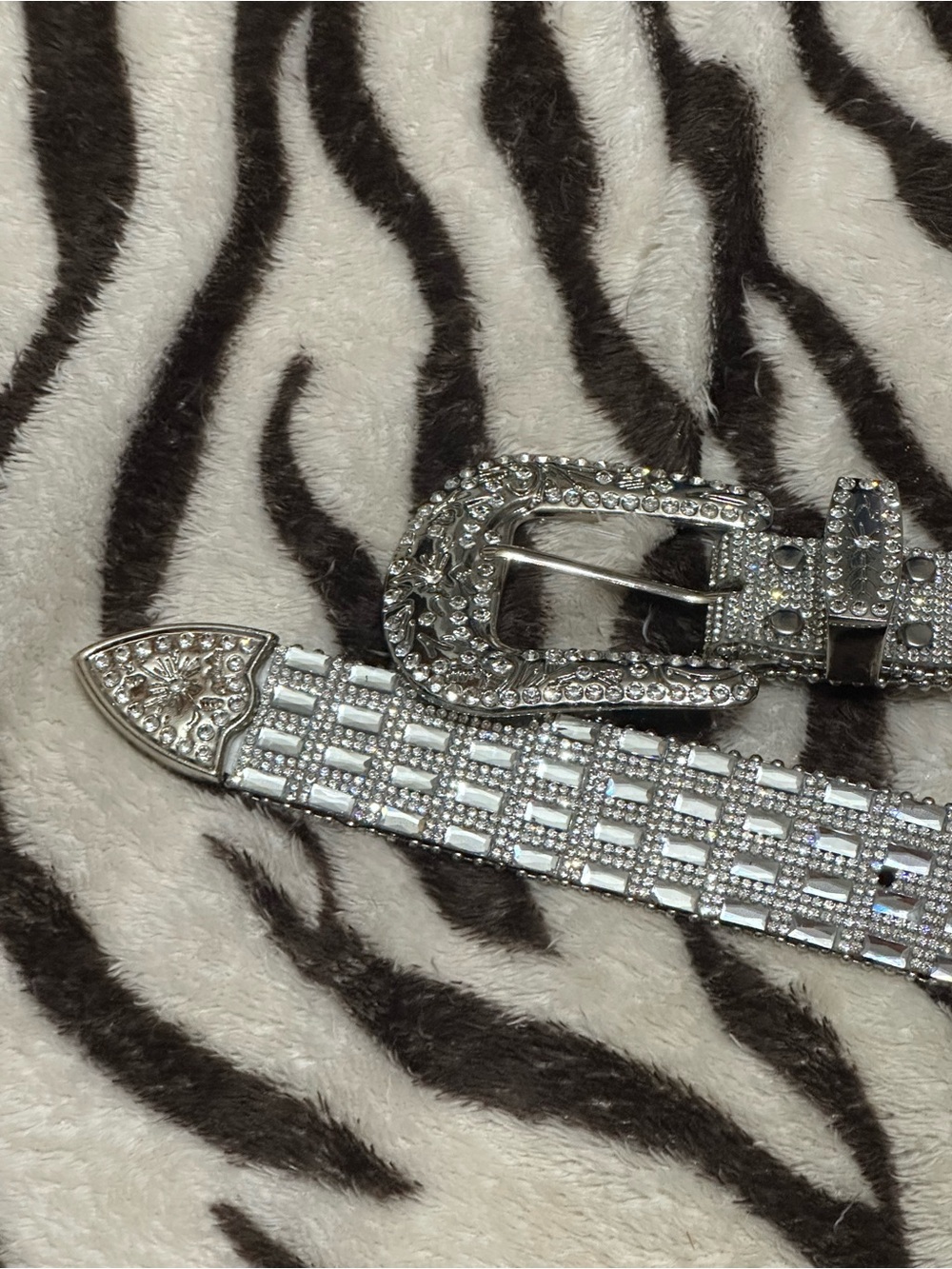 Crystal Embellished Silver Women's Belt - Picture 6 of 6